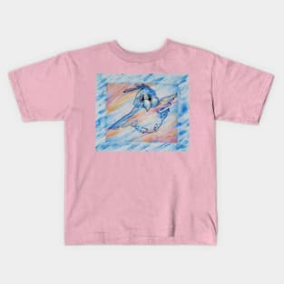 Happy Bluebird Flies Kids T-Shirt